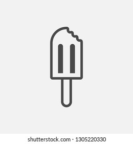 popsicle Ice cream bite line icon ice cream bar