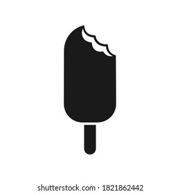 Popsicle ice cream with bite simple vector icon design 