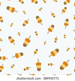 Popsicle ice cream with crumble mixture pattern. Colorful background for your design. Seamless