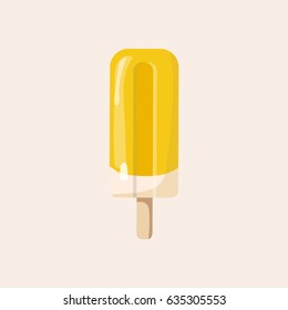 Popsicle ice cream flat icon vector illustration