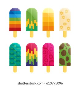 Popsicle ice cream flat vector