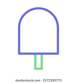 Popsicle ice cream icon. Concept of summer, refreshment, and dessert.