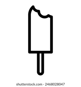 popsicle ice cream icon in line style. Vector illustration