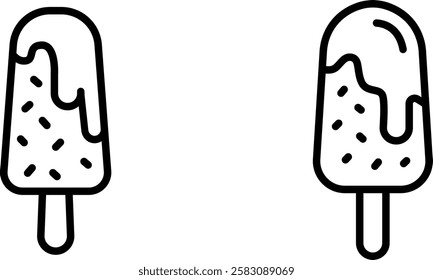 "Popsicle Ice Cream Icon Representing Sweet, Refreshing Summer Treats"