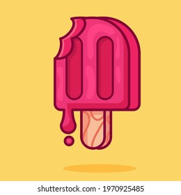 popsicle ice cream isolated cartoon vector illustration in flat style
