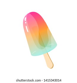 Popsicle ice cream isolated on white background. Vector illustration.