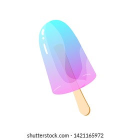 Popsicle ice cream isolated on white background. Vector illustration.