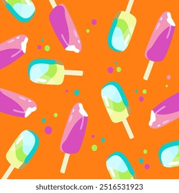 Popsicle ice cream pattern. Summer food illustration