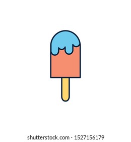 popsicle ice cream summer icon line and fill illustration