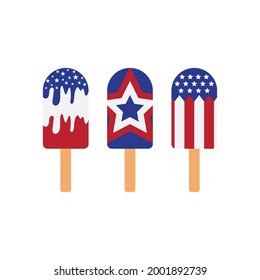 popsicle ice cream US flag vector illustration design eps.10