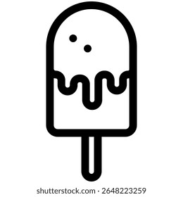 popsicle ice cream vector icon in black outline style 