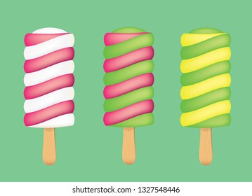 Popsicle ice cream. vector illustration