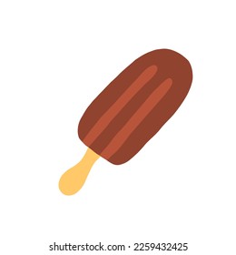Popsicle ice cream. Vector illustration in cartoon flat style isolated on white background.
