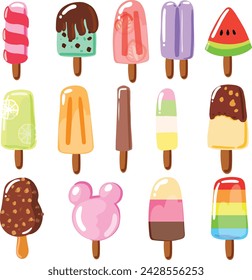 popsicle ice cream vector set