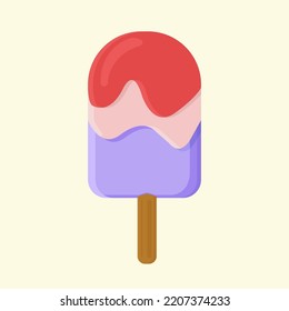 Popsicle ice cream, vector ice, soft color.