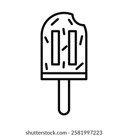 Popsicle ice icon Flat vector set outline