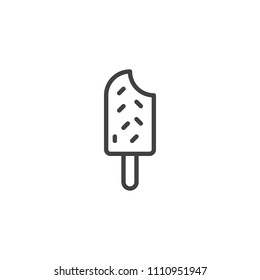 Popsicle ice outline icon. linear style sign for mobile concept and web design. Ice Cream stick simple line vector icon. Symbol, logo illustration. Pixel perfect vector graphics