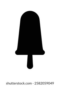 Popsicle icon. Black Popsicle silhouette vector illustration isolated on white background.