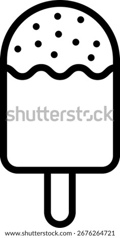 Popsicle icon, Black And White Outline Icon Symbol