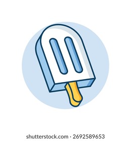 Ícone de picolé limpo e ilustração vetorial moderna