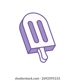 Ícone de picolé limpo e ilustração vetorial moderna