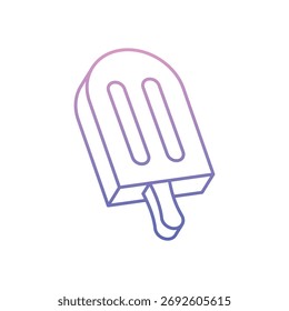 Ícone de picolé limpo e ilustração vetorial moderna