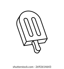 Ícone de picolé limpo e ilustração vetorial moderna