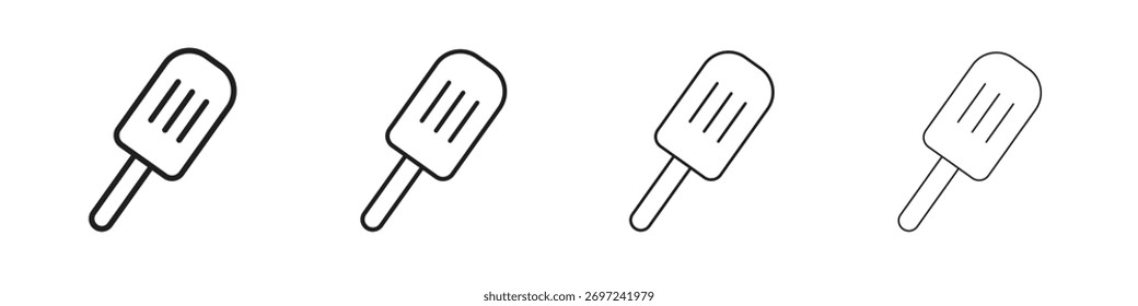 Coleção de ícones de picolé. Sinal de vetor de linha, símbolo para web e celular