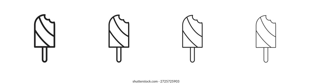 Conceito de ícone de picolé. Símbolo de linha fina. Vetor de estilo de contorno simples