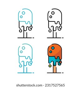 Popsicle icon design in four variation color