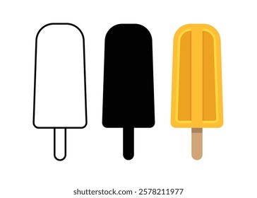 Popsicle icon. Popsicle in flat design isolated on a background