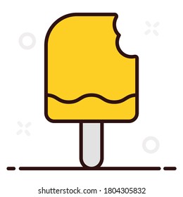Popsicle icon in flat design, summer dessert 