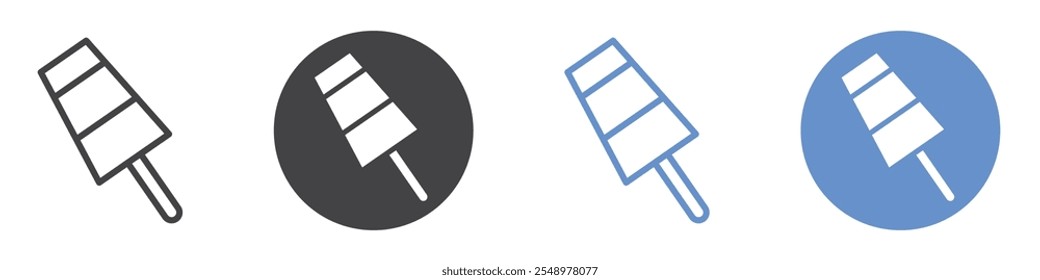 Conjunto de símbolos de línea plana de icono de paleta.