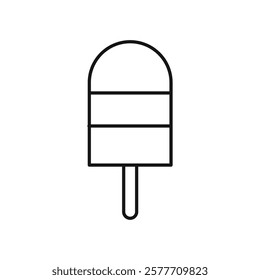 Popsicle icon Flat simple outline