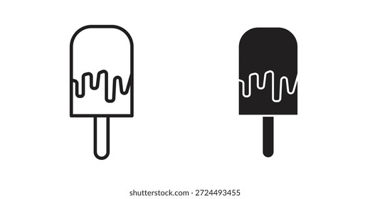 Ilustração de ícone de picolé, vetor de linha fina, sinal de web design,