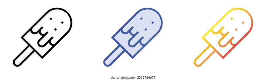 Icono de paleta. Lineal, relleno azul y diseño de estilo degradado aislado sobre fondo blanco