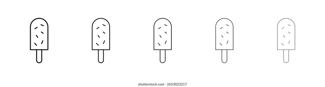 Popsicle icon or logo illustration outline black style