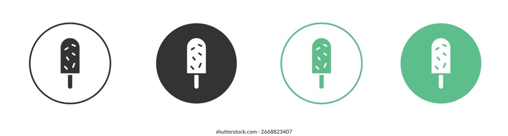 Ícone de picolé Conjunto de Ícones de Vetor de Linha Plana Mínimo.