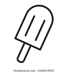 Popsicle icon Outline set in black and white color