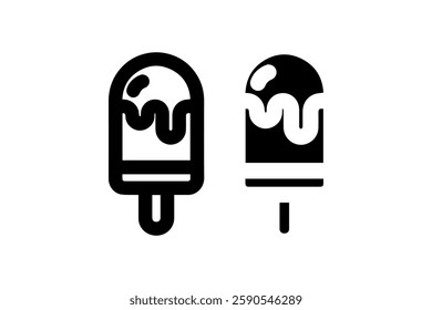 Popsicle icon in outline and solid style Vector