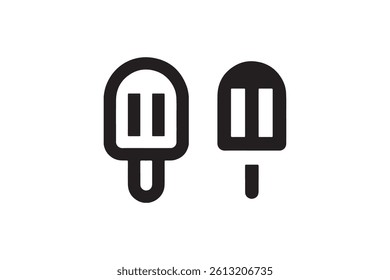 Popsicle icon in outline and solid style Vector
