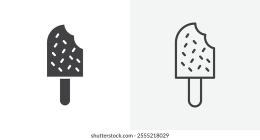 Popsicle icon. outlined vector style.