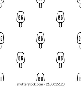 popsicle icon pattern. Seamless popsicle pattern on white background.