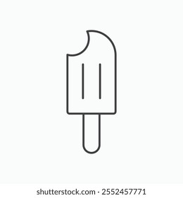 Popsicle icon set in blackthin line style.