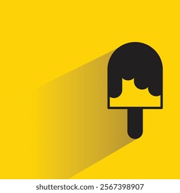 popsicle icon with shadow on yellow background