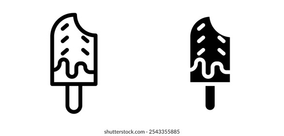 Popsicle icon symbol collection on white background.