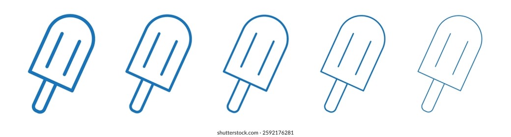 Popsicle icon Symbol collection thin outline set