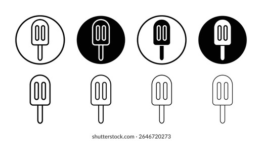 Popsicle icon thin flat simple illustration symbol