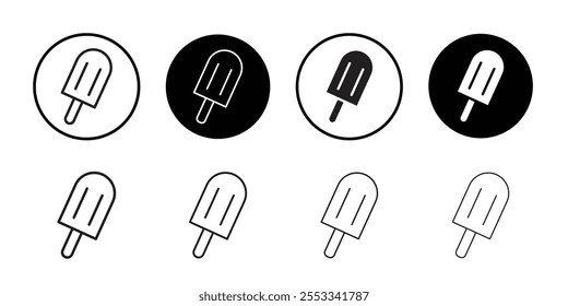 Popsicle icon Thin line vector illustration set