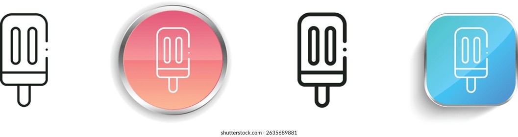 popsicle icon. Thin Linear, Regular and Button Style Design Isolated On White Background